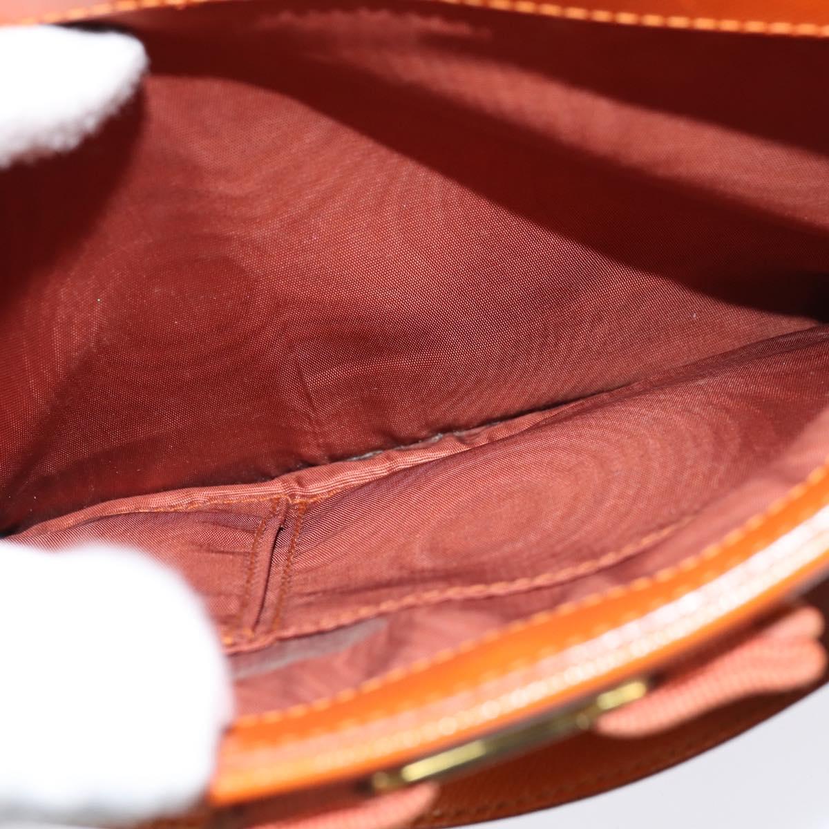 Salvatore Ferragamo Vala Tote Bag Leather 2way Orange Gold Auth BA7333