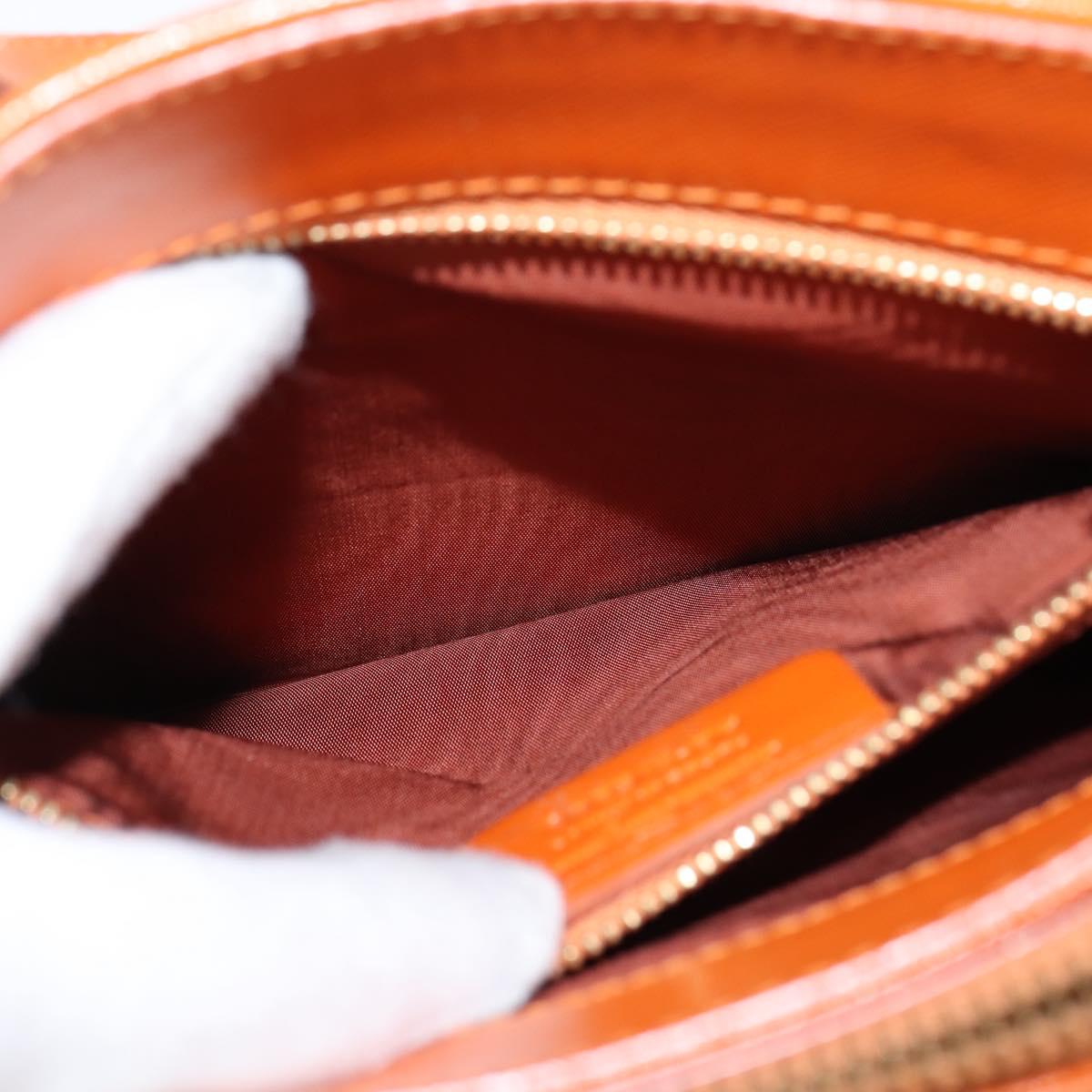 Salvatore Ferragamo Vala Tote Bag Leather 2way Orange Gold Auth BA7333