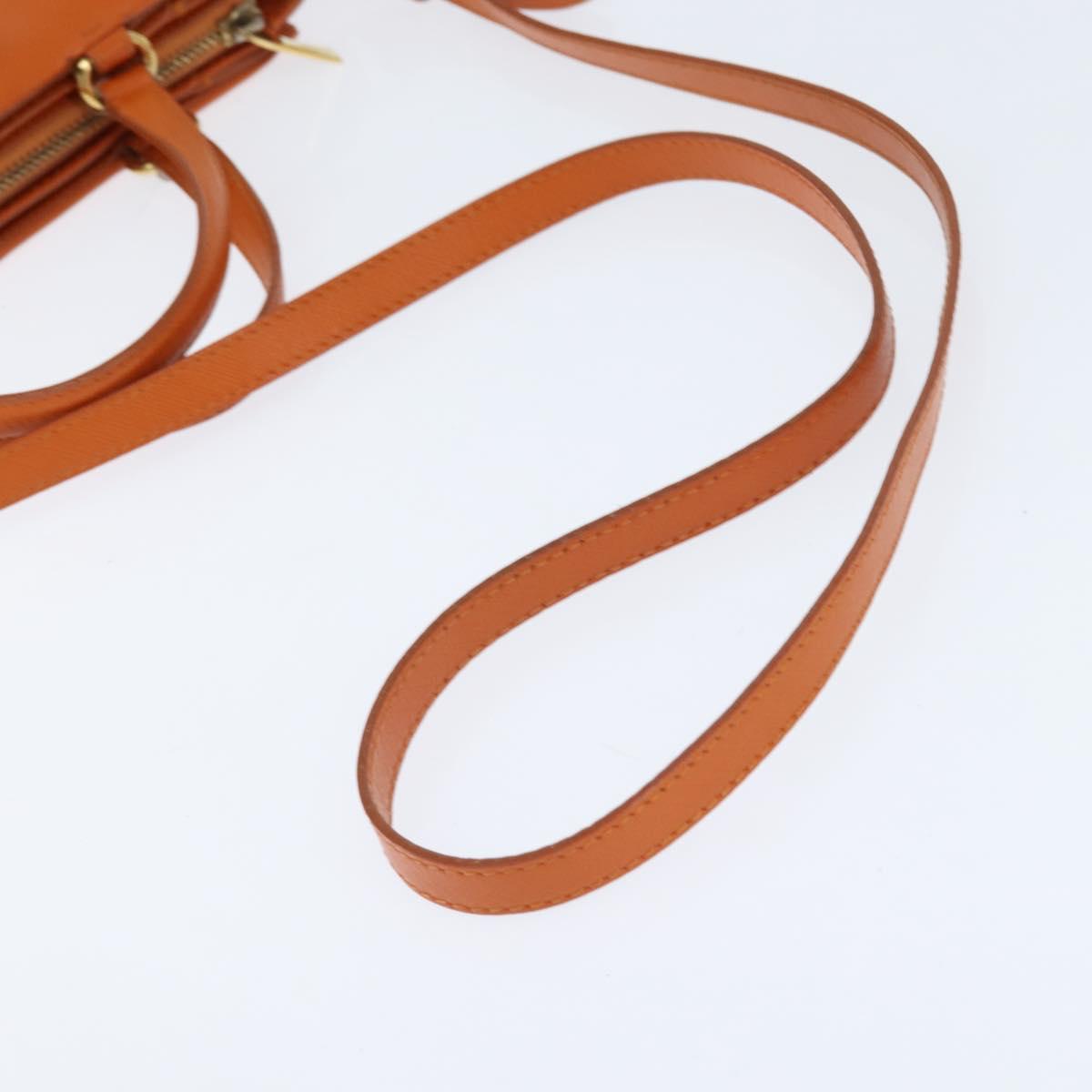 Salvatore Ferragamo Vala Tote Bag Leather 2way Orange Gold Auth BA7333