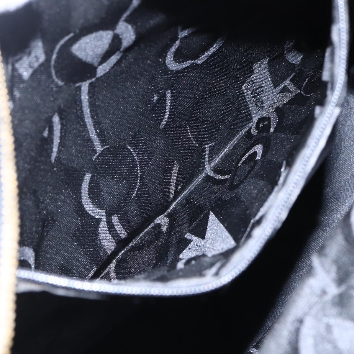 Salvatore Ferragamo Chain Vala Tote Bag Canvas Navy Gold Auth BA7334