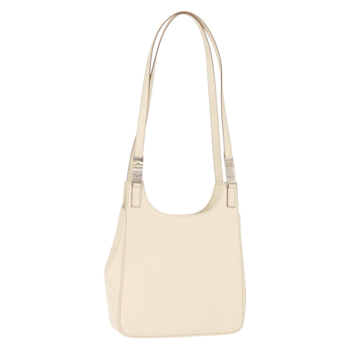 Salvatore Ferragamo Shoulder Bag Leather Black Silver Auth BA7335