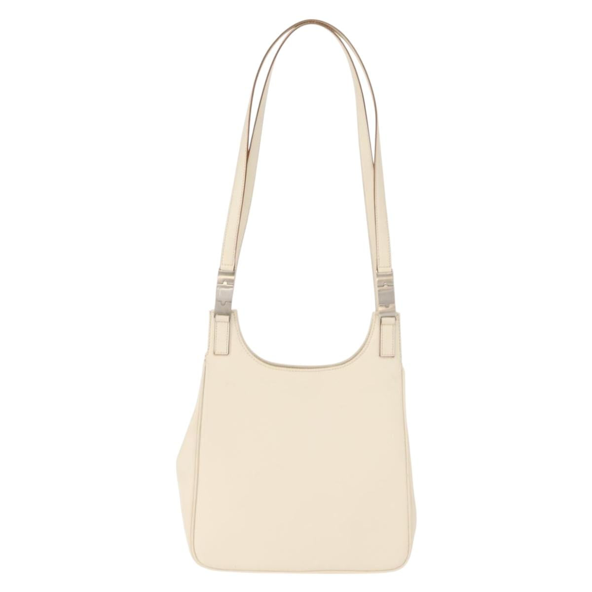 Salvatore Ferragamo Shoulder Bag Leather Black Silver Auth BA7335