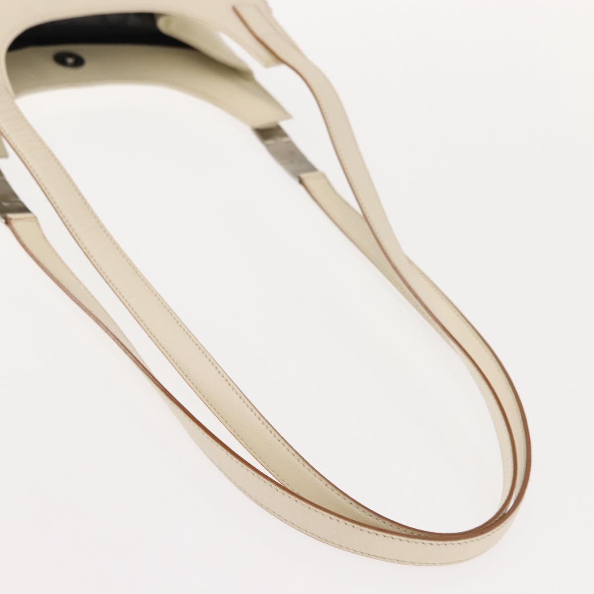 Salvatore Ferragamo Shoulder Bag Leather Black Silver Auth BA7335