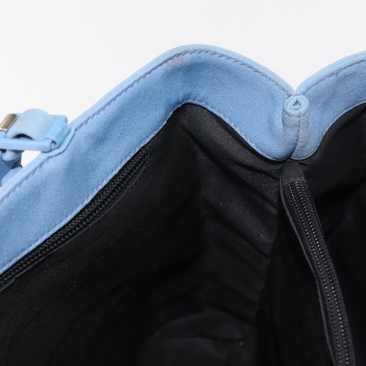 Salvatore Ferragamo Tote Bag Canvas Blue Silver Auth BA7336