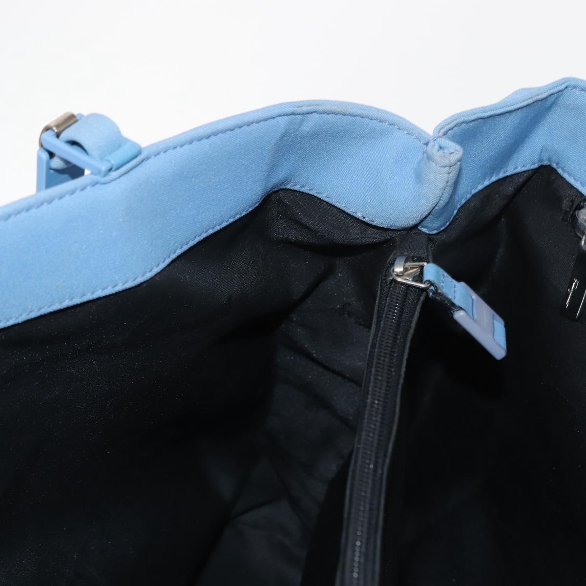 Salvatore Ferragamo Tote Bag Canvas Blue Silver Auth BA7336