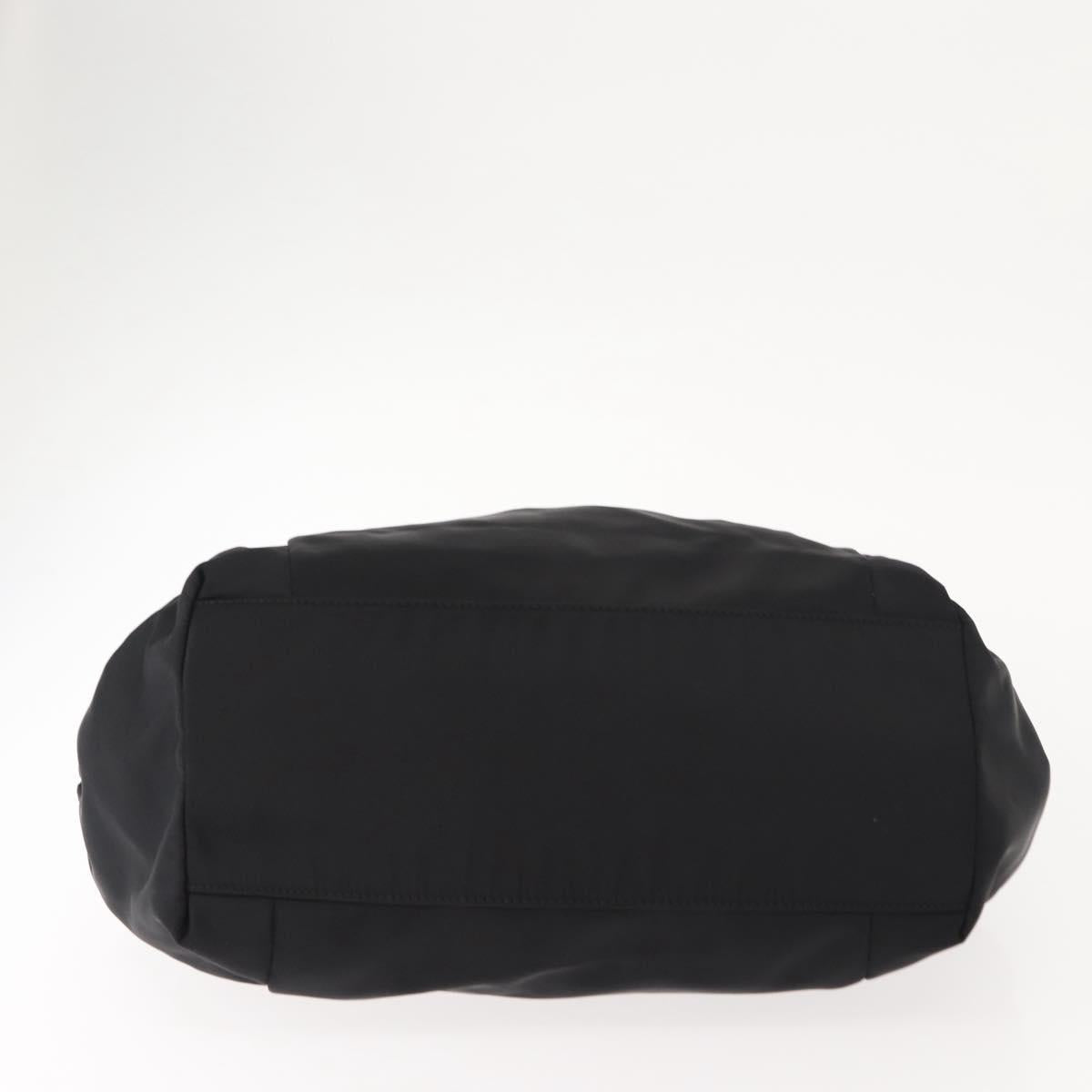 Salvatore Ferragamo Vala Tote Bag Nylon Enamel Black Silver Auth BA7337