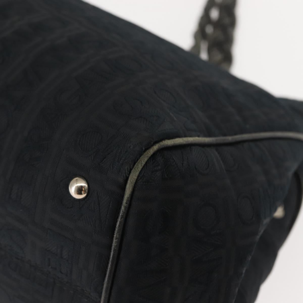 Salvatore Ferragamo Tote Bag Canvas Black Silver Auth BA7338