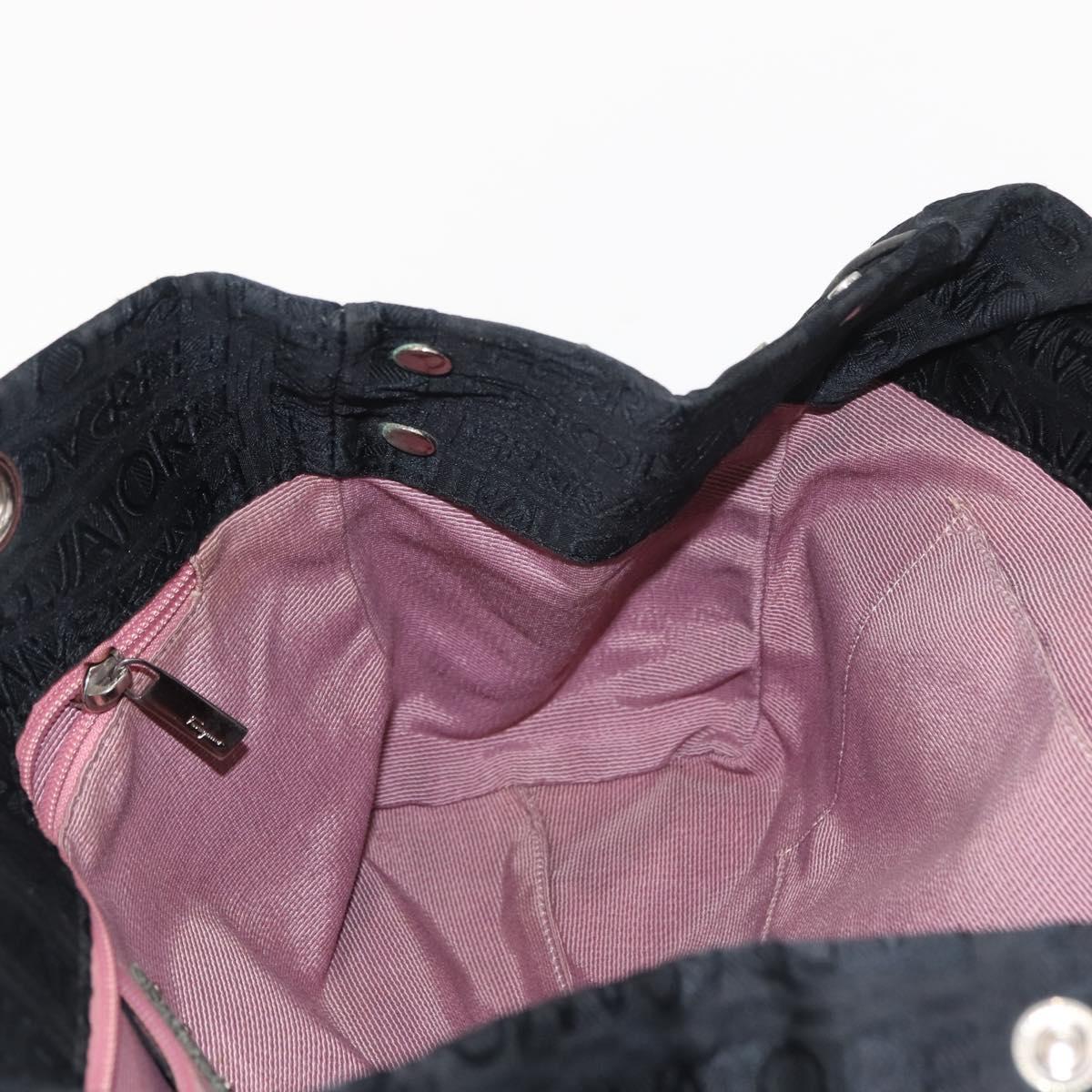 Salvatore Ferragamo Tote Bag Canvas Black Silver Auth BA7338