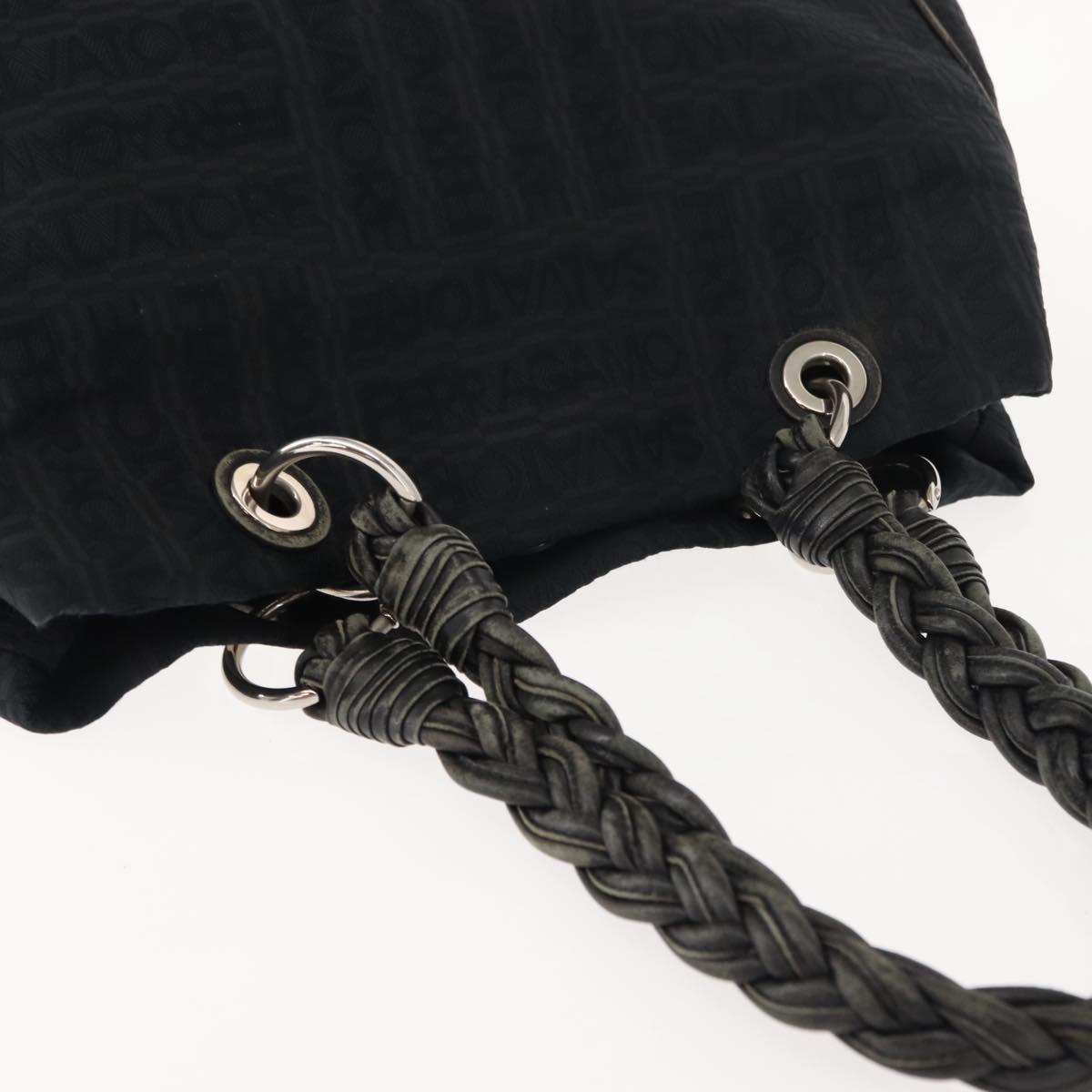 Salvatore Ferragamo Tote Bag Canvas Black Silver Auth BA7338