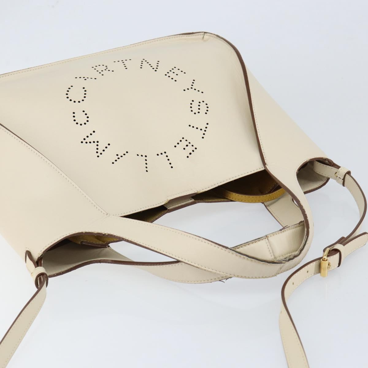 Stella MacCartney Tote Bag Polyester 2way White Gold Auth BA7342