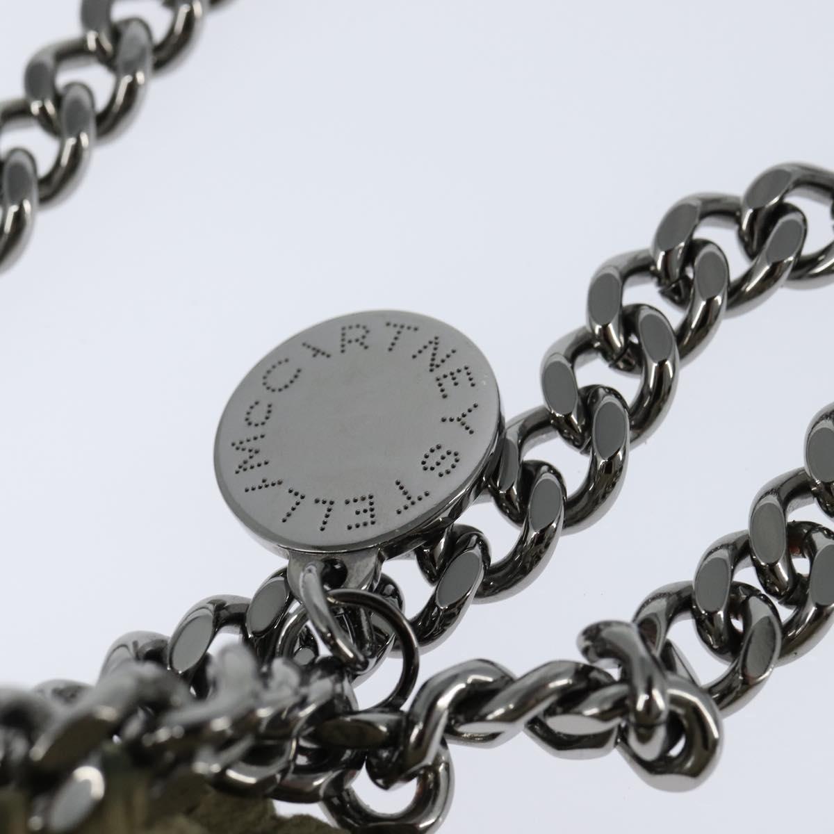 Stella MacCartney Chain Falabella Bag polyester Beige Silver 391698 Auth BA7343