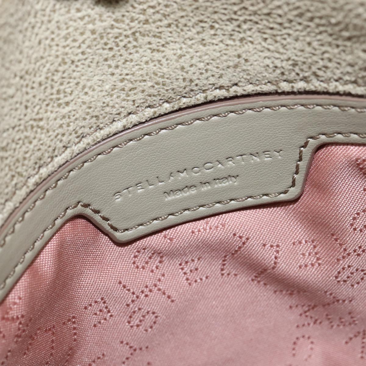 Stella MacCartney Chain Falabella Bag polyester Beige Silver 391698 Auth BA7343