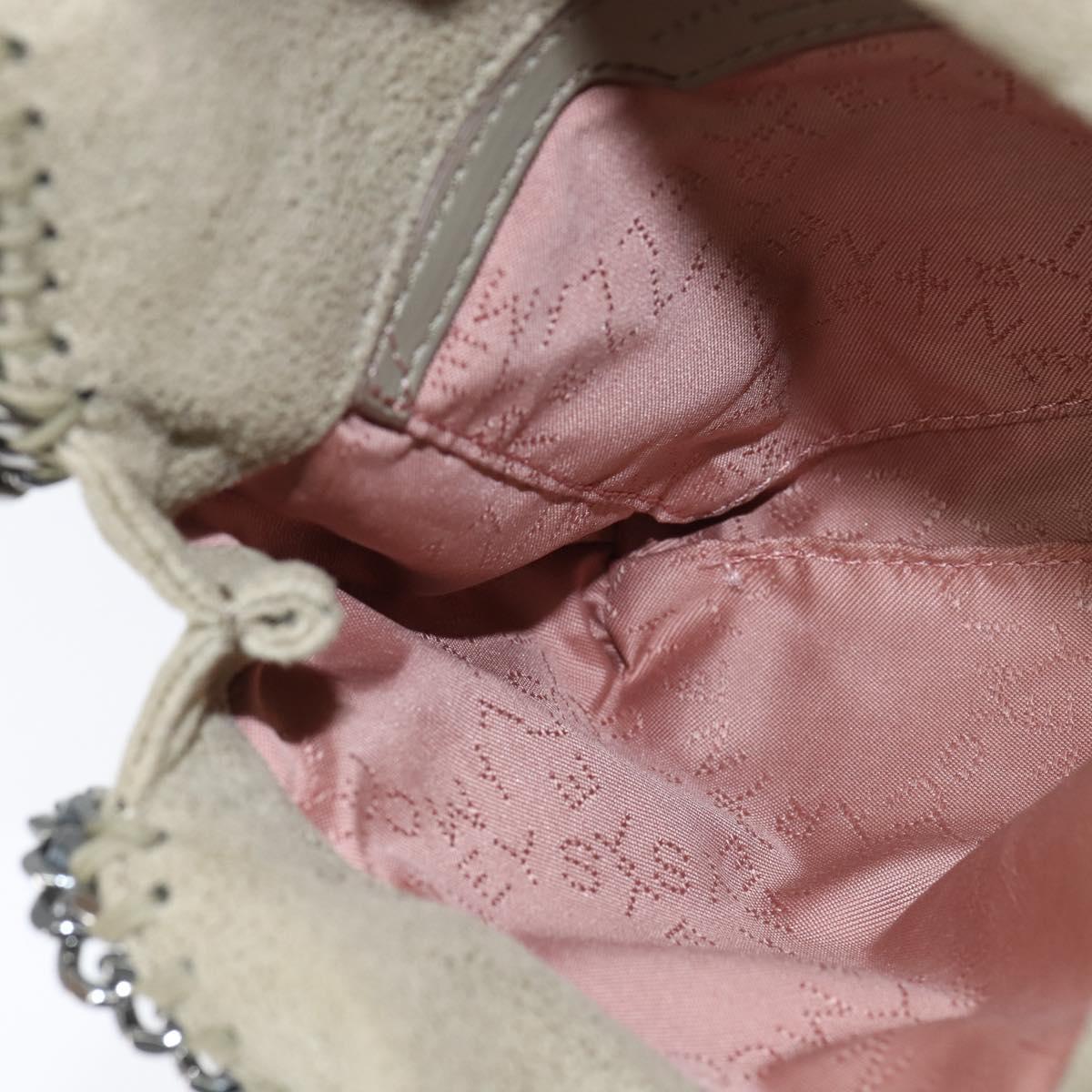 Stella MacCartney Chain Falabella Bag polyester Beige Silver 391698 Auth BA7343