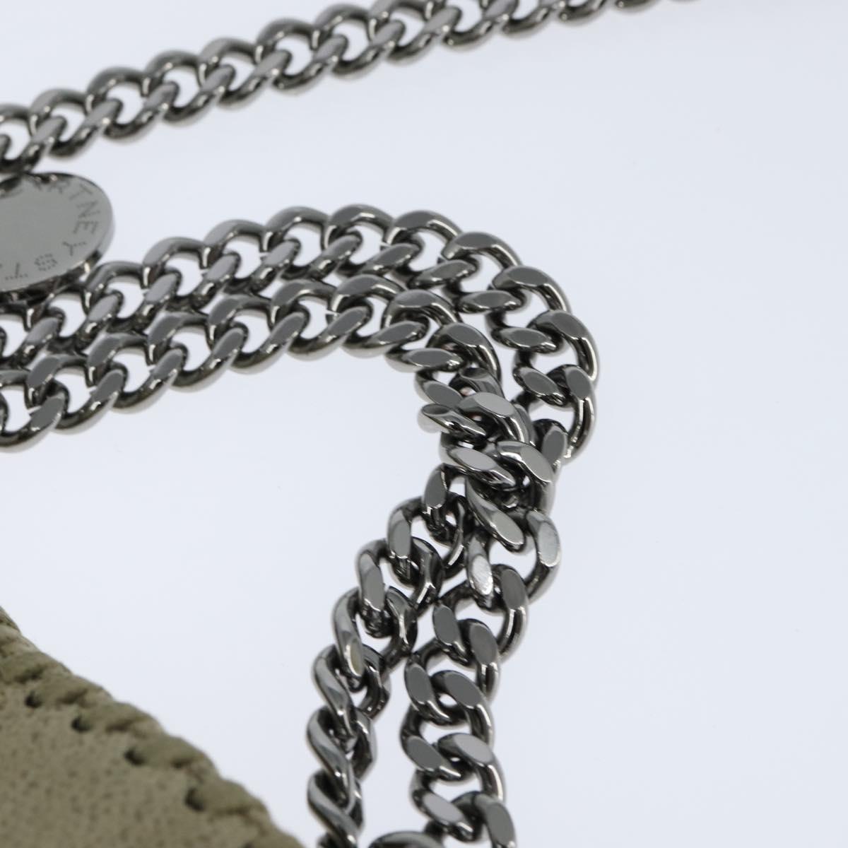 Stella MacCartney Chain Falabella Bag polyester Beige Silver 391698 Auth BA7343