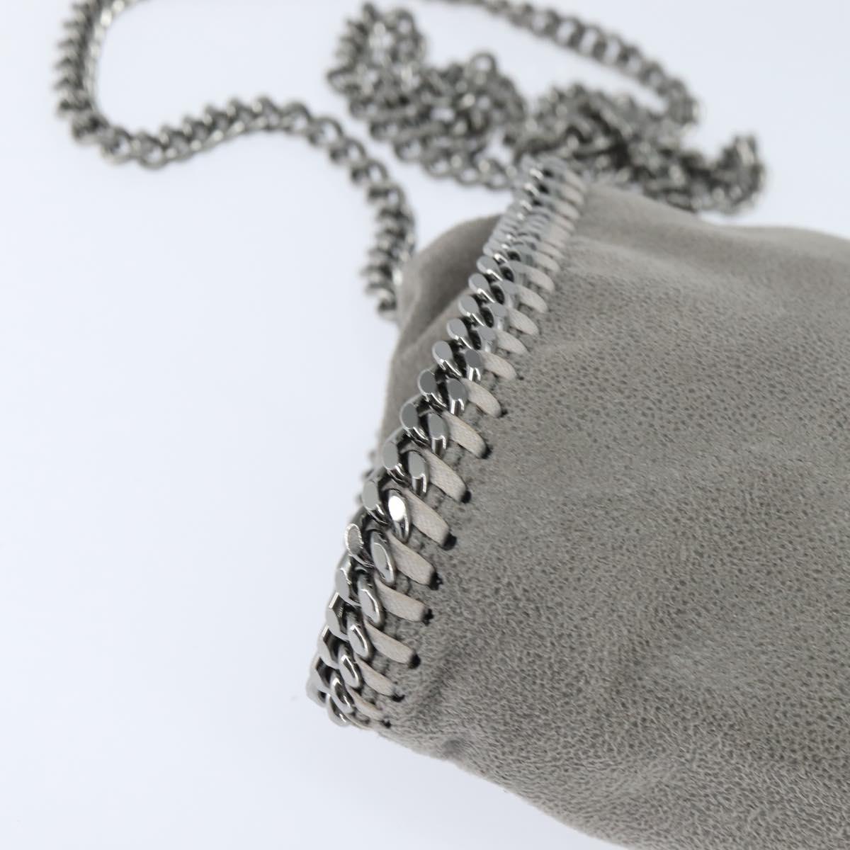 Stella MacCartney Chain Falabella Bag polyester Gray Silver 391698 Auth BA7345