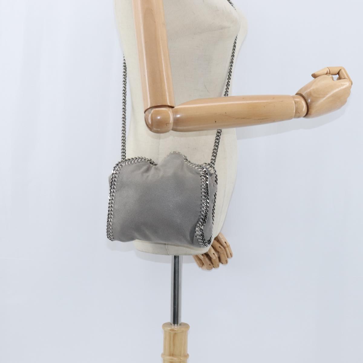 Stella MacCartney Chain Falabella Bag polyester Gray Silver 391698 Auth BA7345