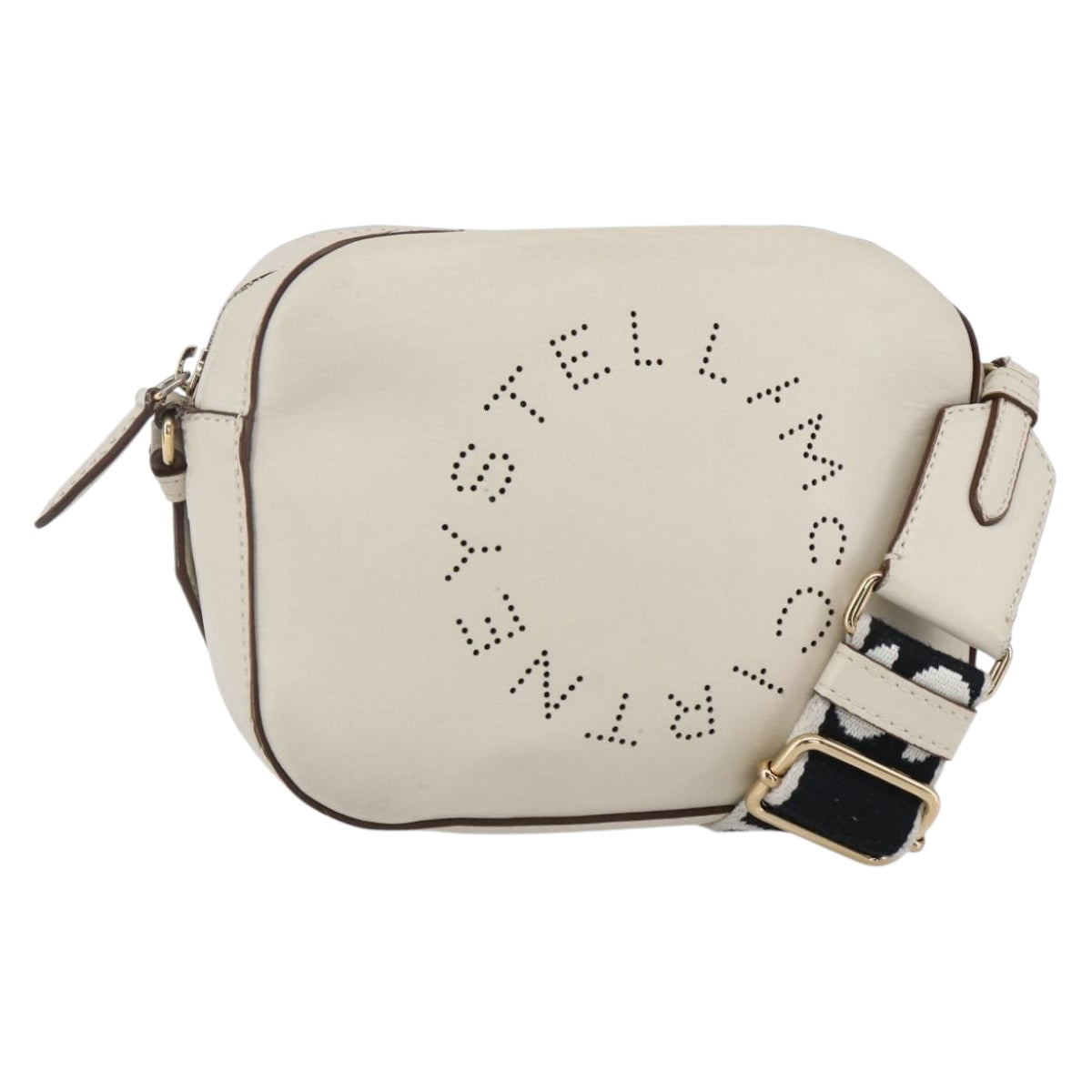 Stella MacCartney Shoulder Bag polyester Beige Gold Auth BA7347