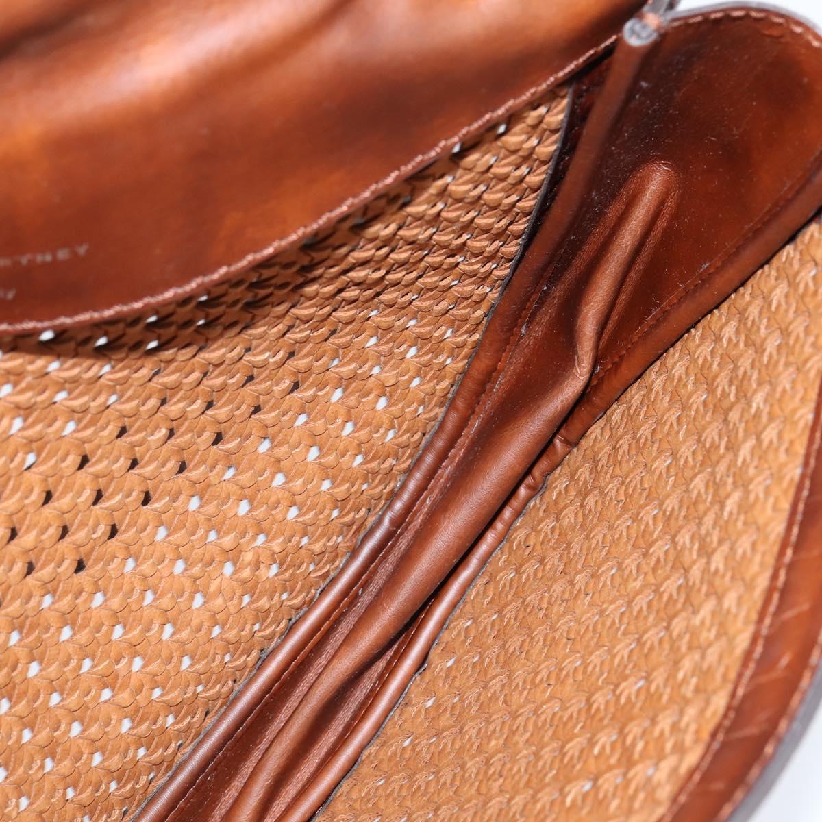 Stella MacCartney Shoulder Bag polyester Brown Gold Auth BA7348