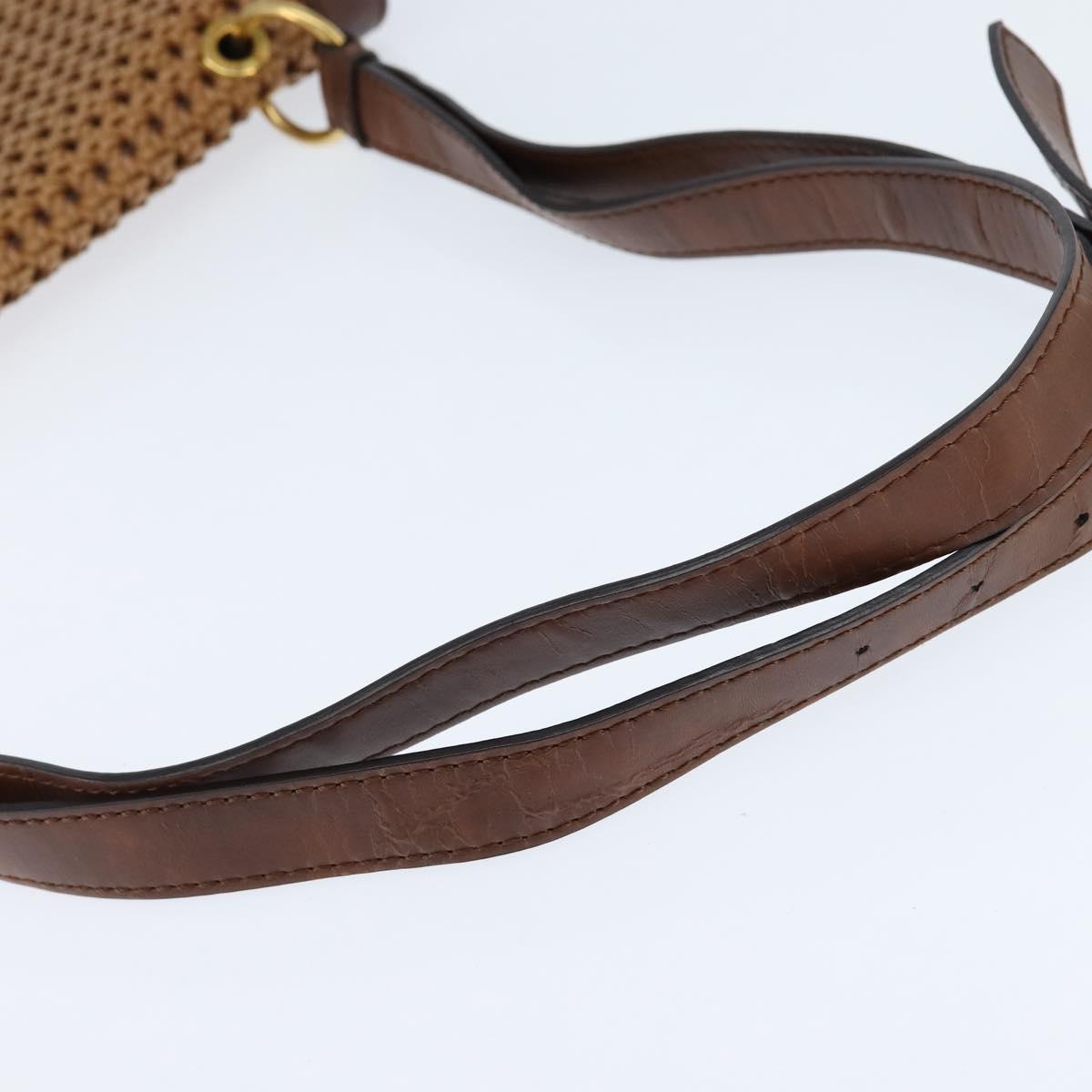 Stella MacCartney Shoulder Bag polyester Brown Gold Auth BA7348