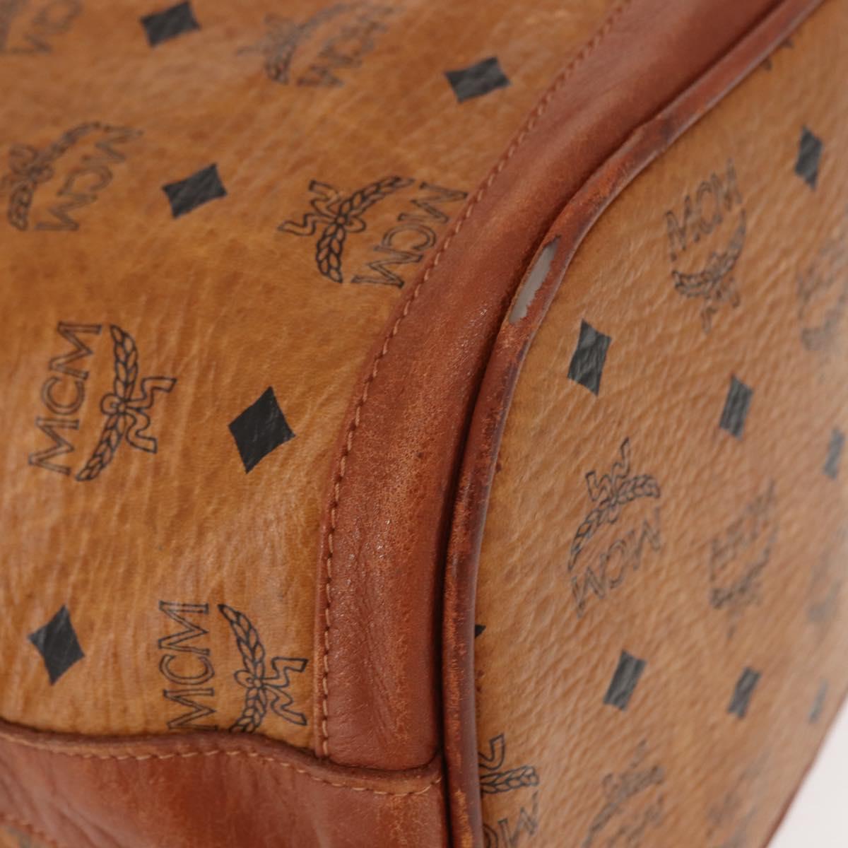 MCM Logogram Vicetos Shoulder Bag PVC Leather Brown Gold Auth BA7354