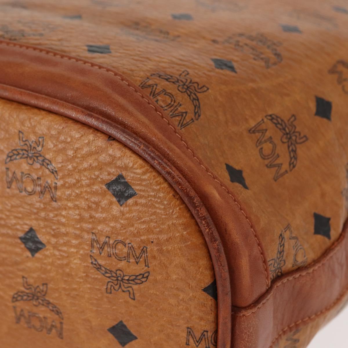 MCM Logogram Vicetos Shoulder Bag PVC Leather Brown Gold Auth BA7354