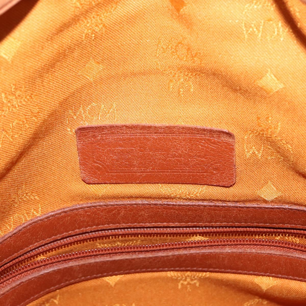 MCM Logogram Vicetos Shoulder Bag PVC Leather Brown Gold Auth BA7354