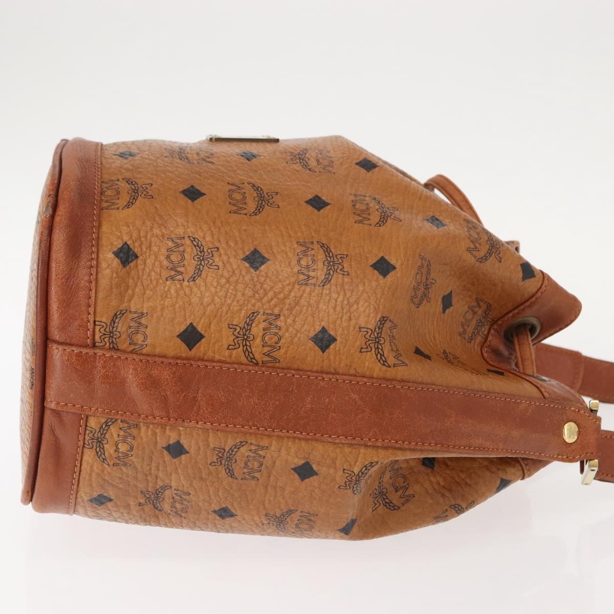 MCM Logogram Vicetos Shoulder Bag PVC Leather Brown Gold Auth BA7354