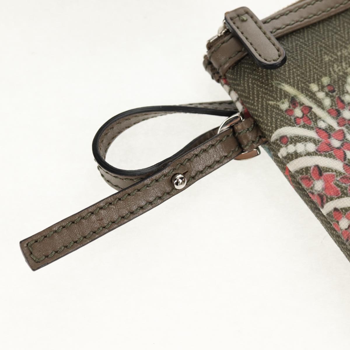 BVLGARI Tote Bag Leather PVC Gray Silver Auth BA7359V