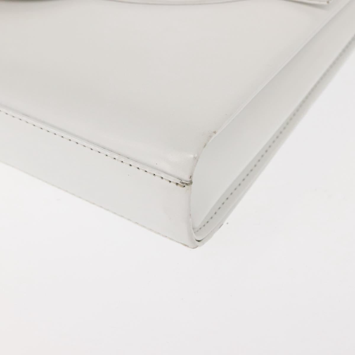 GIVENCHY Shoulder Bag Leather White Gold Auth BA7360