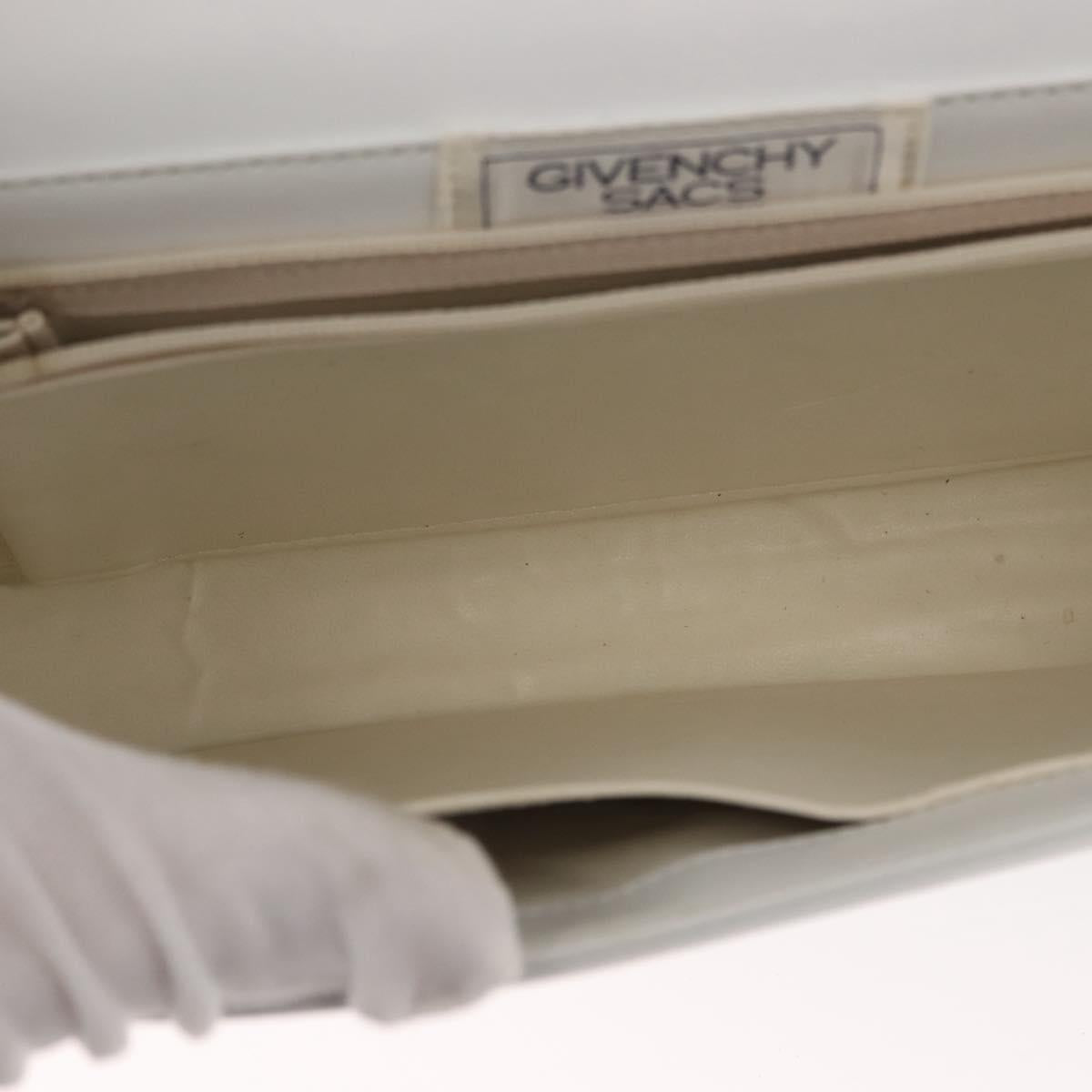 GIVENCHY Shoulder Bag Leather White Gold Auth BA7360