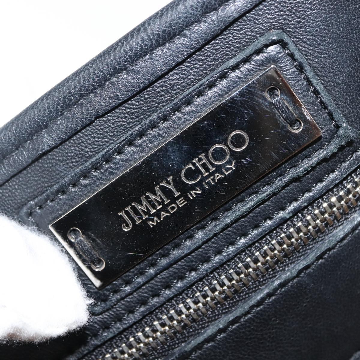 Jimmy Choo Tote Bag Leather Gold Silver Auth BA7361