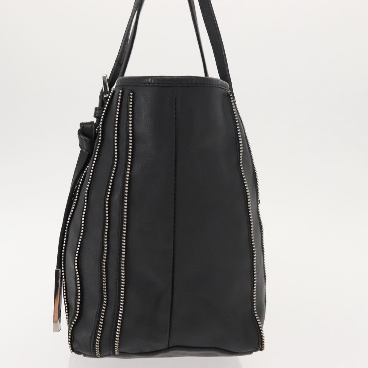 Jimmy Choo Tote Bag Leather Gold Silver Auth BA7361