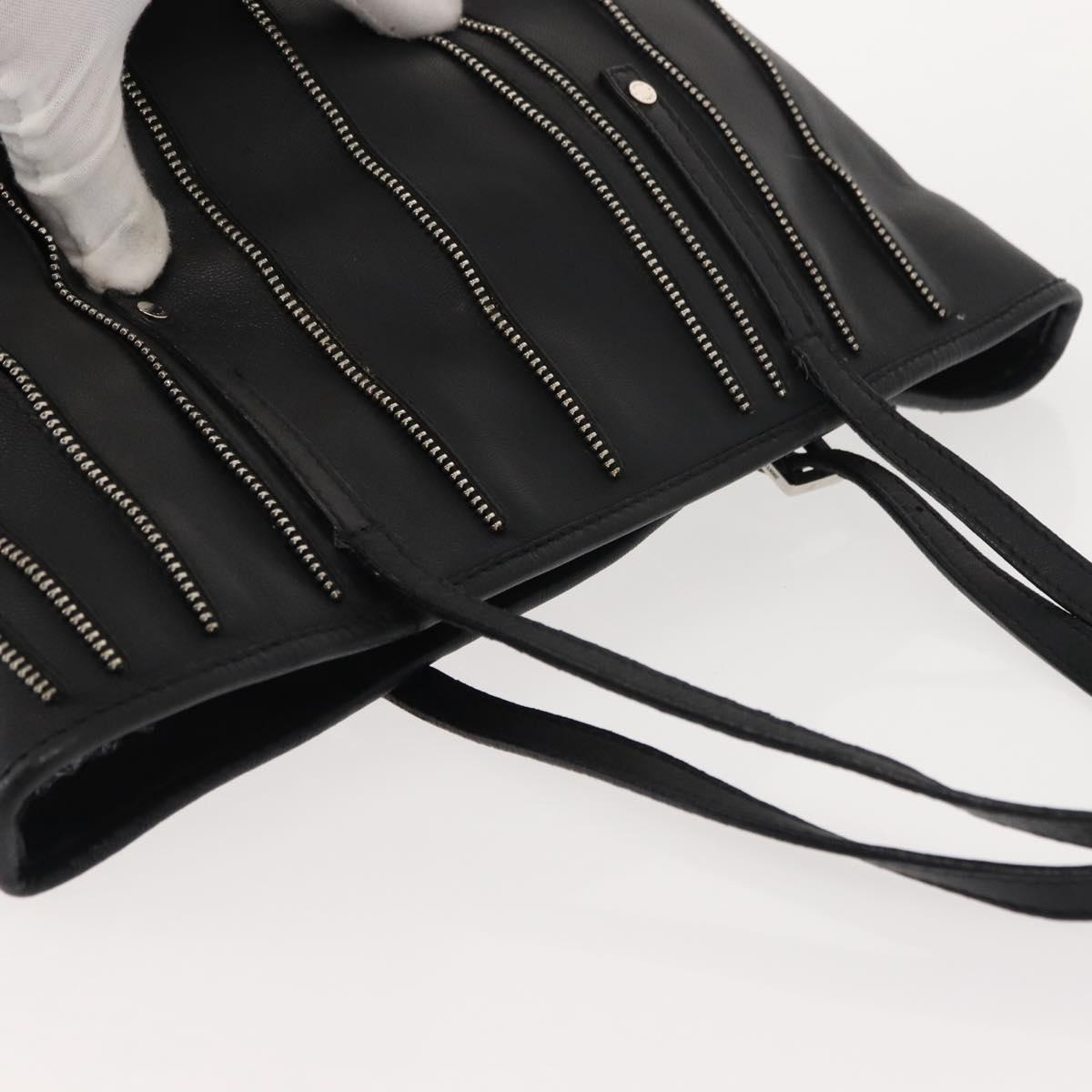 Jimmy Choo Tote Bag Leather Gold Silver Auth BA7361