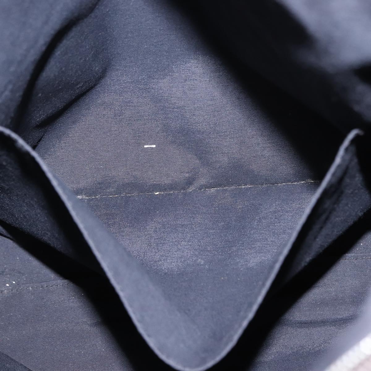 HERMES Her Line Kabas Tote Bag Canvas Gray Silver Auth BA7363