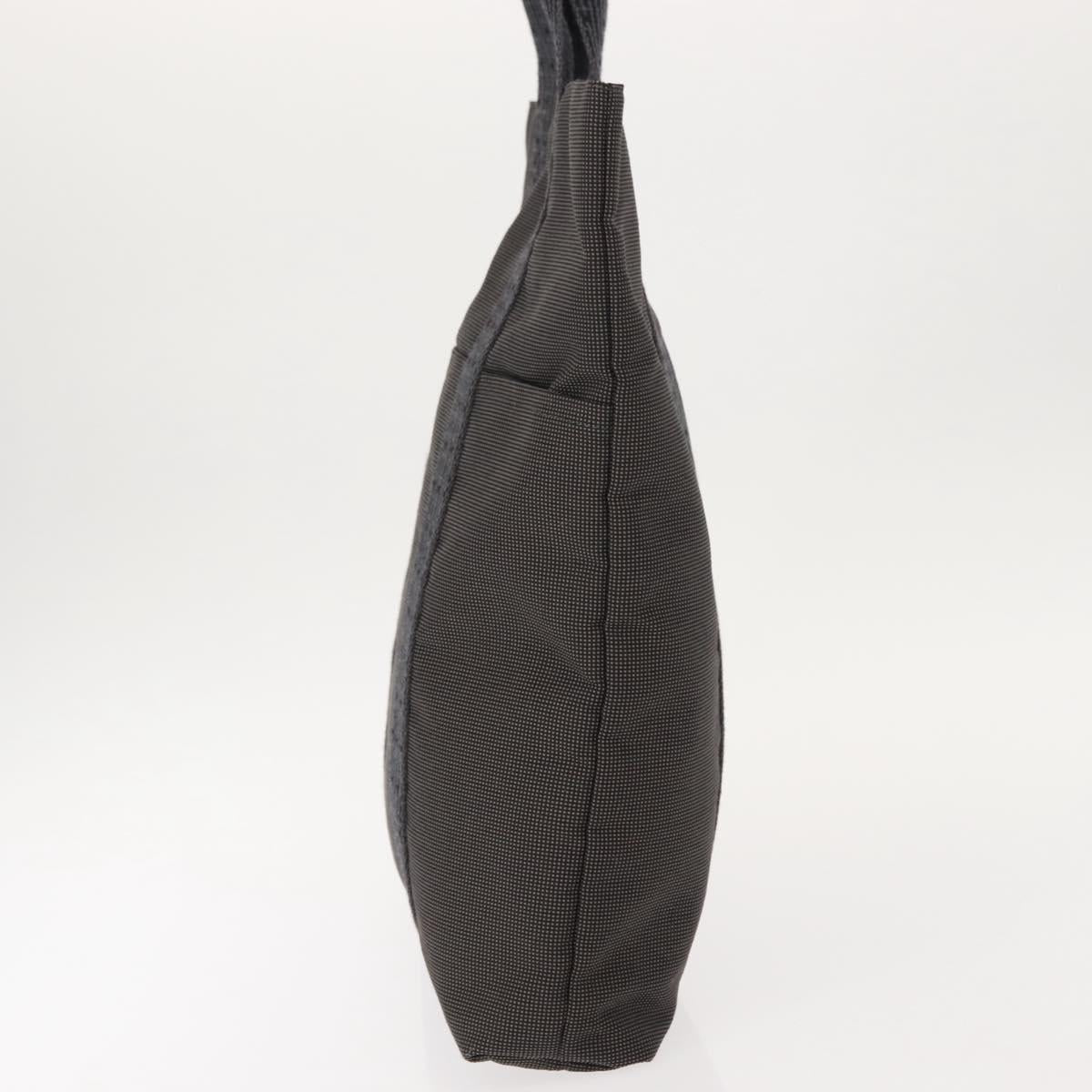 HERMES Her Line Kabas Tote Bag Canvas Gray Silver Auth BA7363