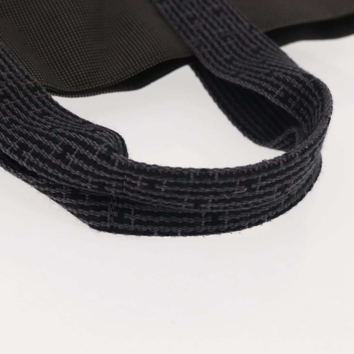 HERMES Her Line Kabas Tote Bag Canvas Gray Silver Auth BA7363