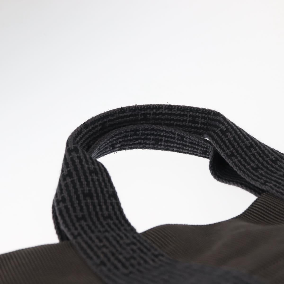 HERMES Her Line Kabas Tote Bag Canvas Gray Silver Auth BA7363