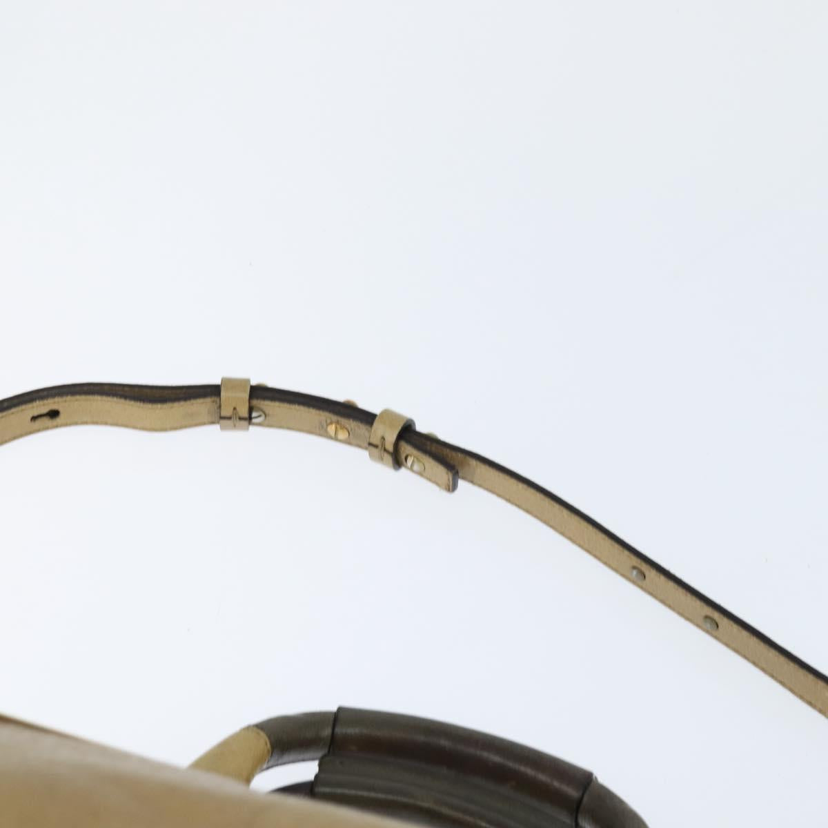 Chloe Etel Hand Bag Leather 2way Beige Gold Auth BA7364