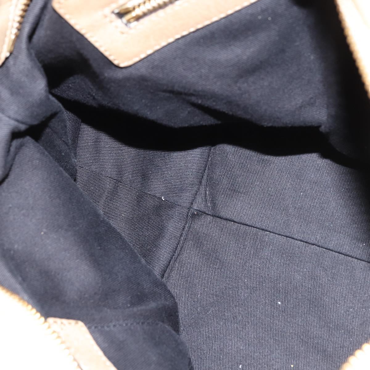 Chloe Etel Hand Bag Leather 2way Beige Gold Auth BA7364