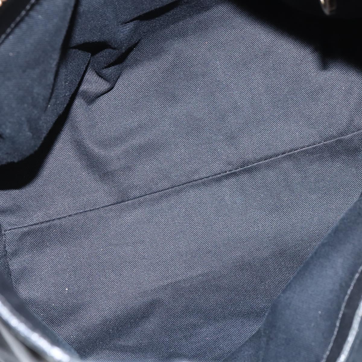 Chloe Etel Hand Bag Leather 2way Black Gold Auth BA7365