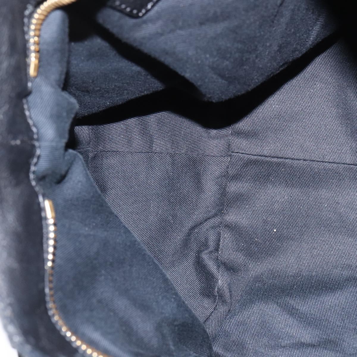 Chloe Etel Hand Bag Leather 2way Black Gold Auth BA7365