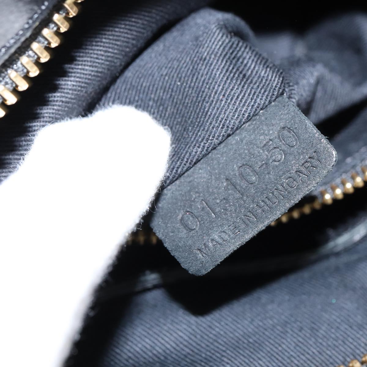 Chloe Etel Hand Bag Leather 2way Black Gold Auth BA7365