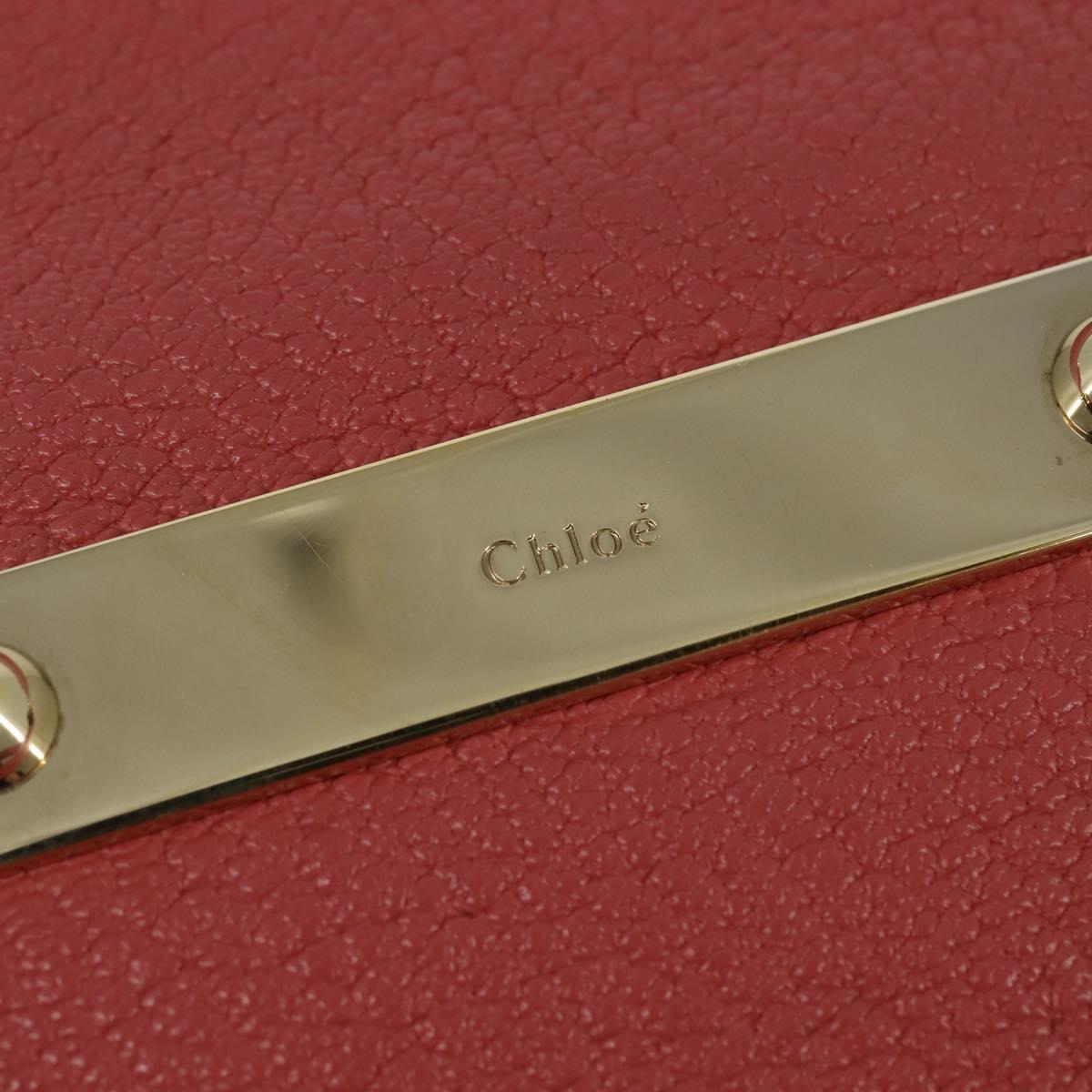 Chloe Bridget Hand Bag Leather 2way Pink Gold Auth BA7368