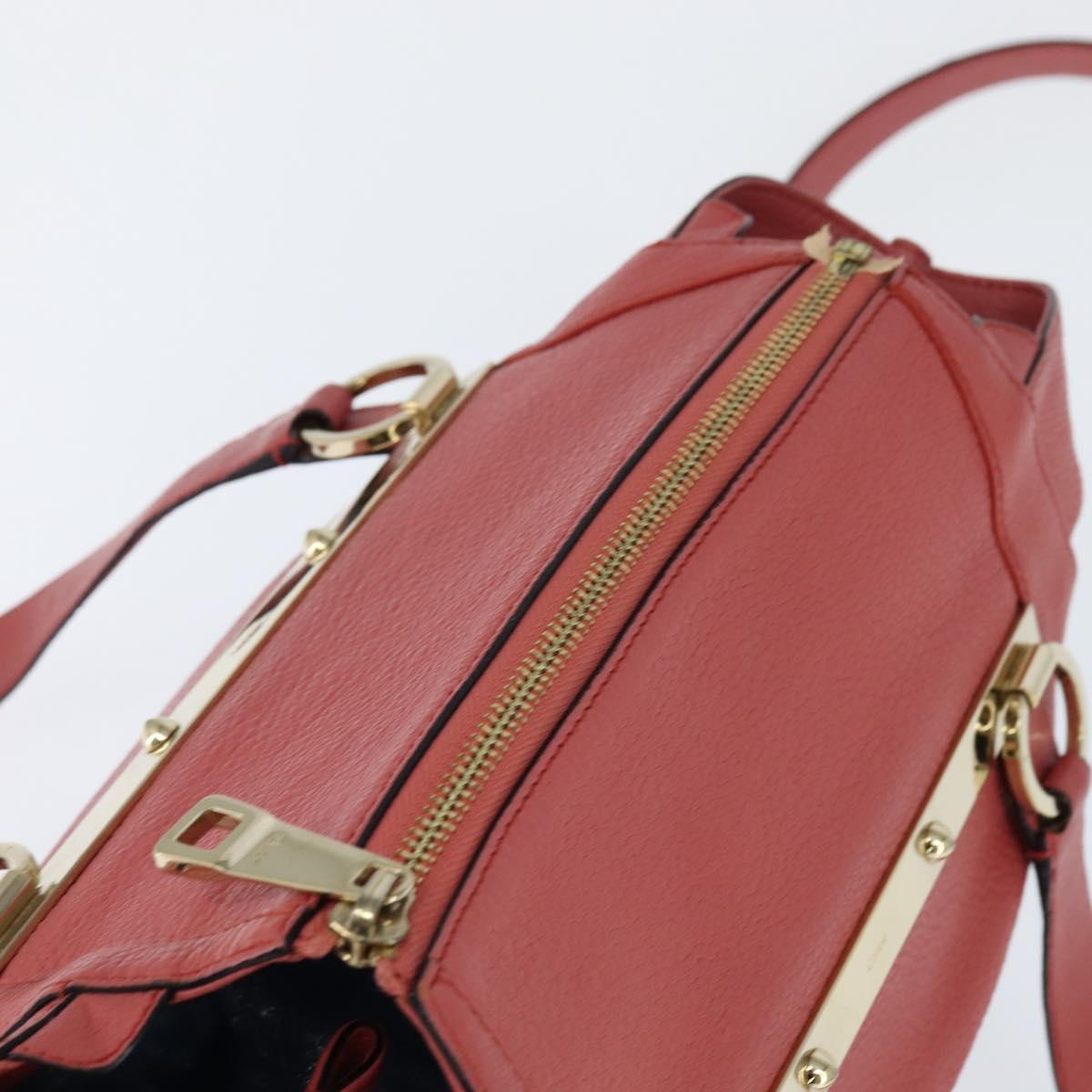 Chloe Bridget Hand Bag Leather 2way Pink Gold Auth BA7368