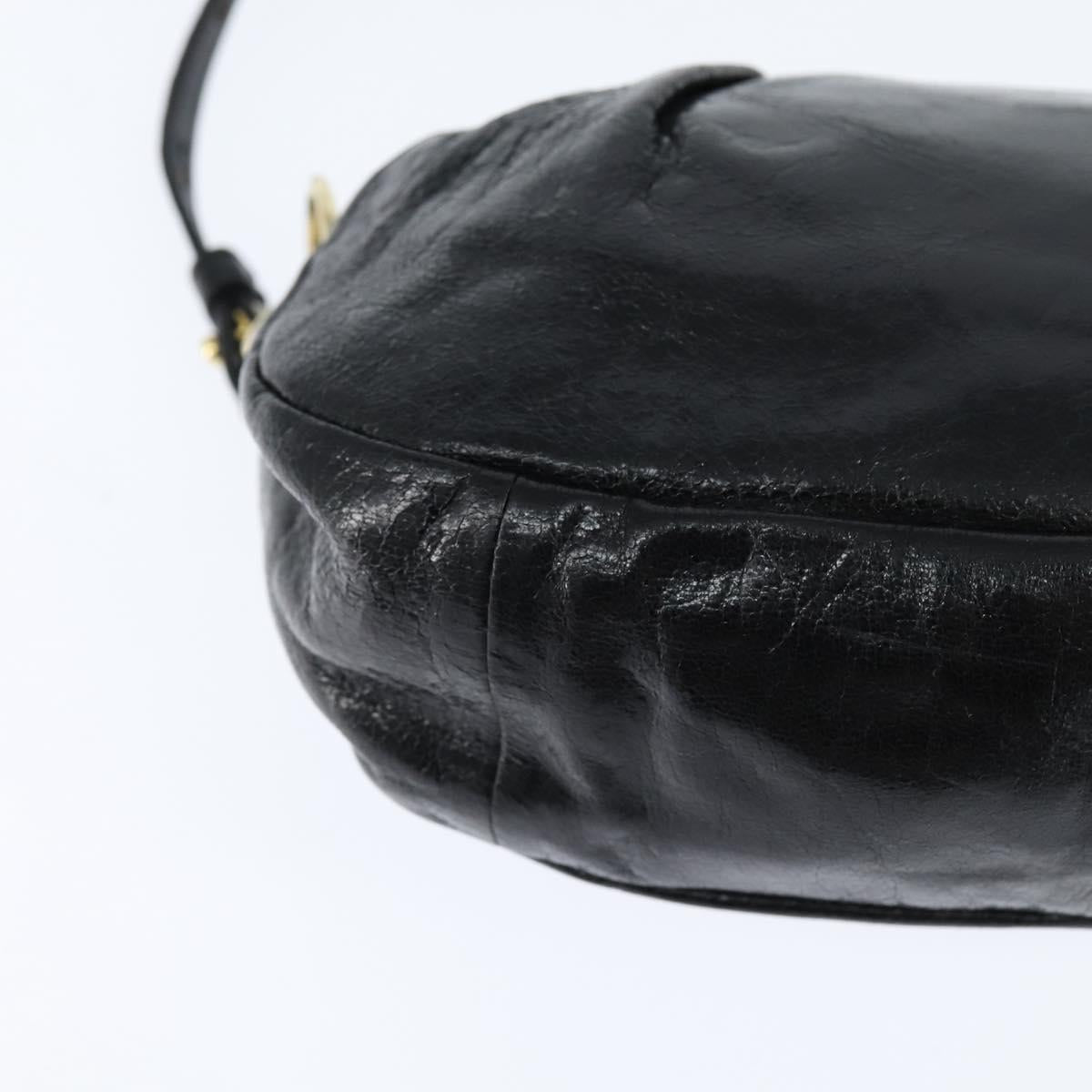 Chloe Hand Bag Leather 2way Black Gold Auth BA7369