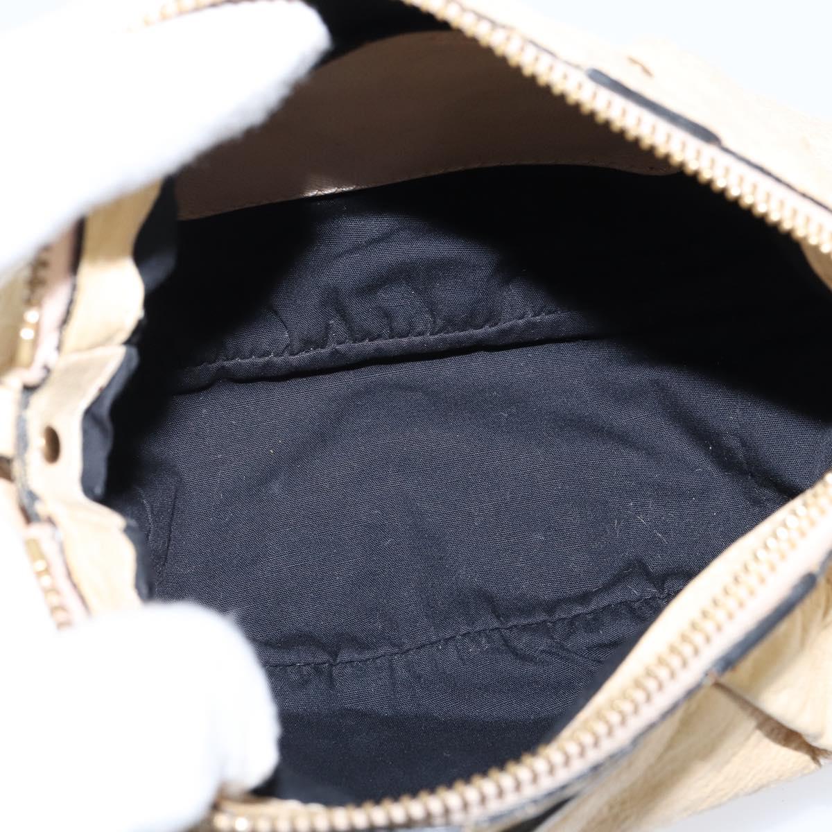 Chloe Hand Bag Leather 2way Beige Gold Auth BA7370