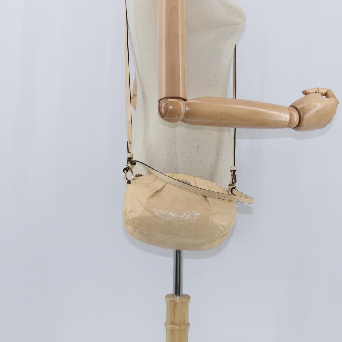 Chloe Hand Bag Leather 2way Beige Gold Auth BA7370