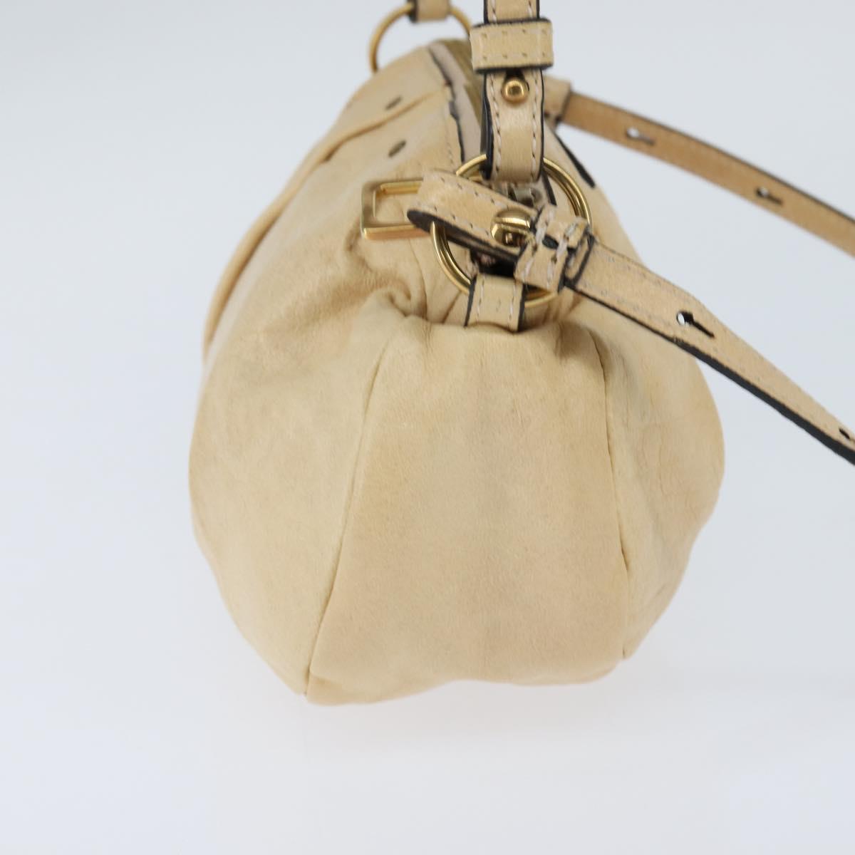 Chloe Hand Bag Leather 2way Beige Gold Auth BA7370