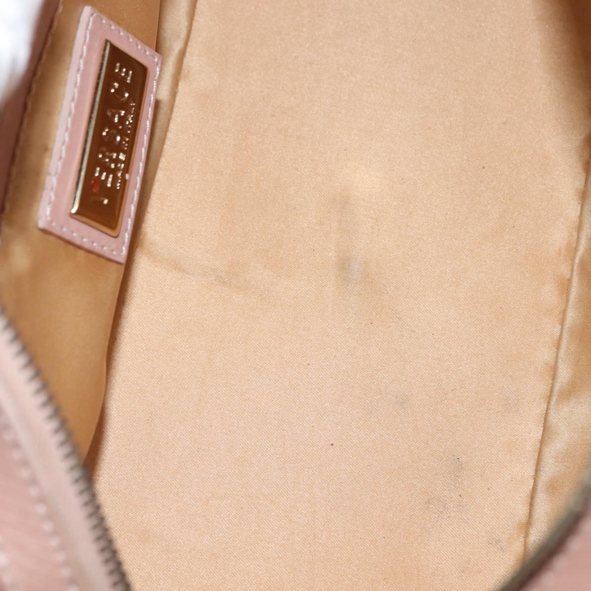 VERSACE Hand Bag Leather Pink Gold Auth BA7372