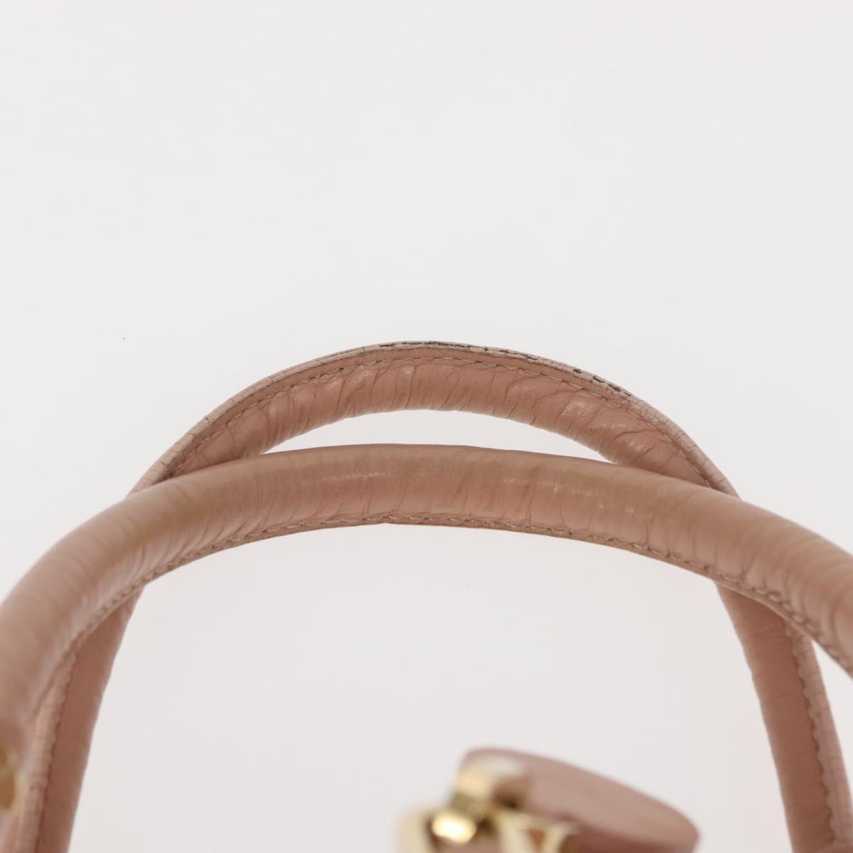 VERSACE Hand Bag Leather Pink Gold Auth BA7372